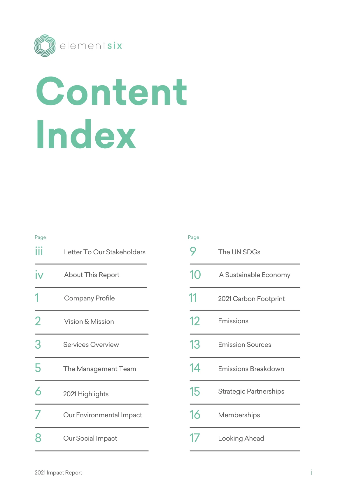 2021 Impact Report — page 2 of 23. Open the PDF for selectable text.