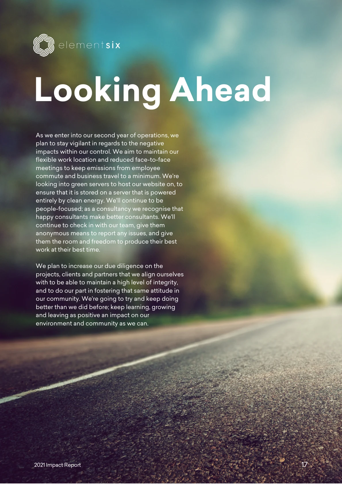 2021 Impact Report — page 22 of 23. Open the PDF for selectable text.